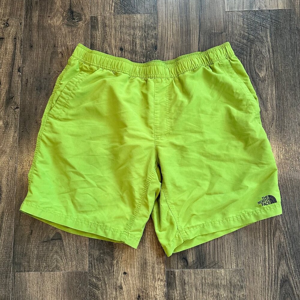 GUC Men's North Face Nylon Swim Trunks Bathing Suit Green Drawstring Size: XL